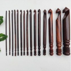 Wooden 15 Crochet Hook set Premium Wood