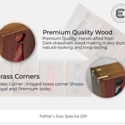 Wood Neck Tie Storage Display Box